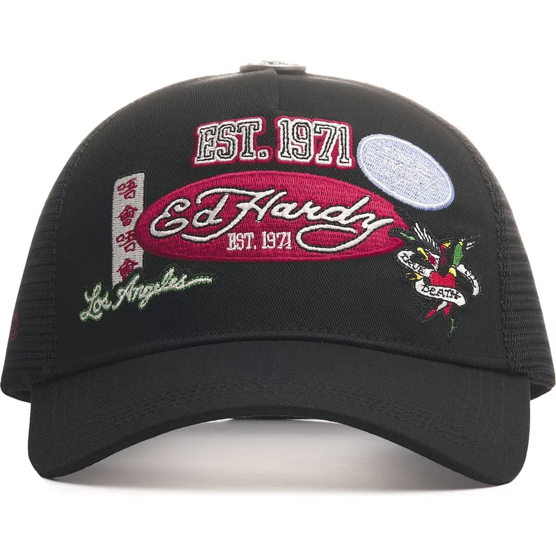 lippikset-kaareva-rekka-musta-snapback-est-1971-varsity-ed-hardy