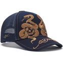 lippikset-kaareva-rekka-laivastonsininen-snapback-skull-and-snakes-graphic-ed-hardy