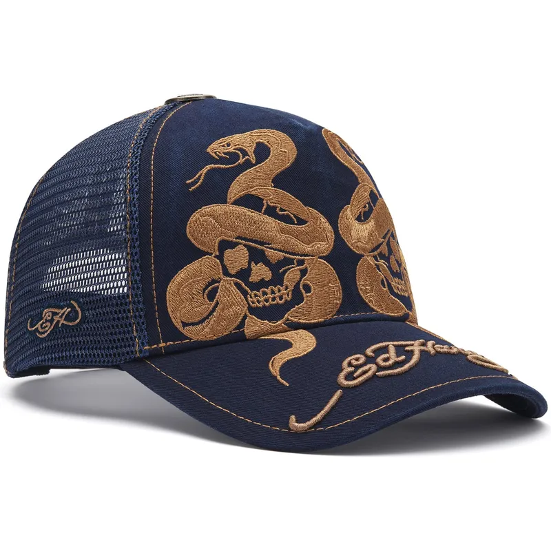 lippikset-kaareva-rekka-laivastonsininen-snapback-skull-and-snakes-graphic-ed-hardy lippikset-kaareva-rekka-laivastonsininen-snapback-skull-and-snakes-graphic-ed-hardy