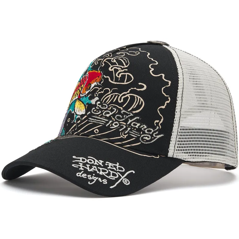 ed-hardy-1971-koi-fish-black-trucker-hat