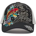 lippikset-kaareva-rekka-musta-snapback-1971-koi-fish-ed-hardy