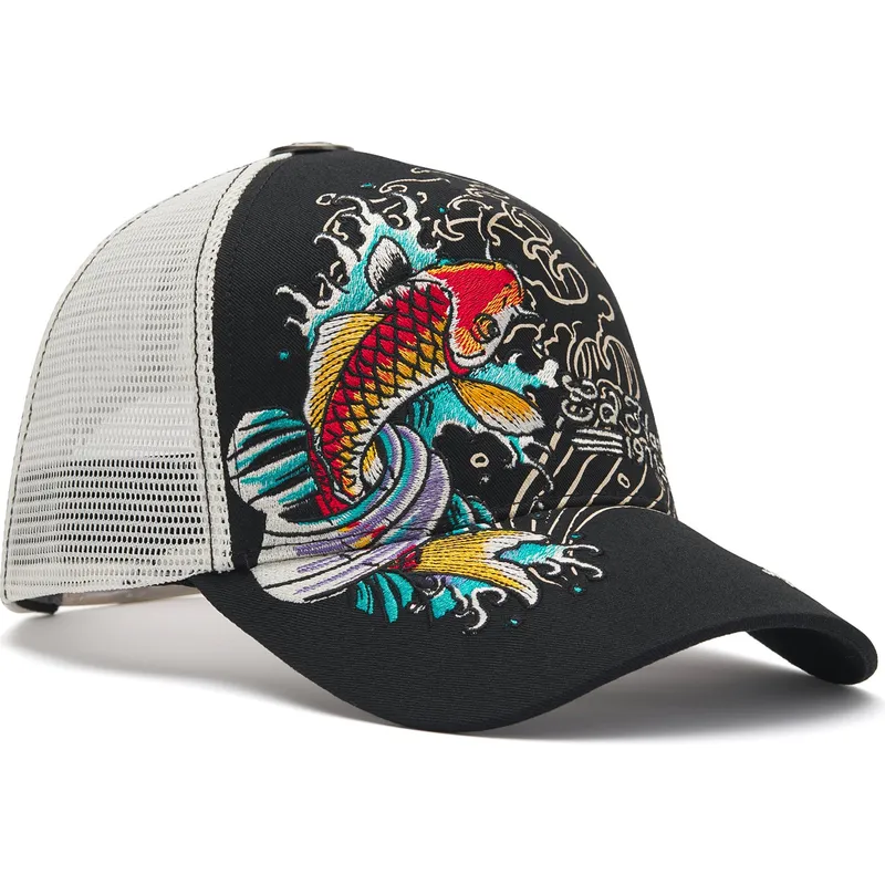 lippikset-kaareva-rekka-musta-snapback-1971-koi-fish-ed-hardy