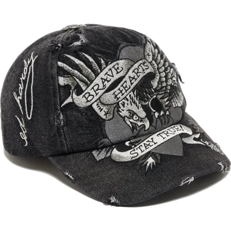 lippikset-kaareva-musta-saadettava-nauha-brave-hearts-ed-hardy