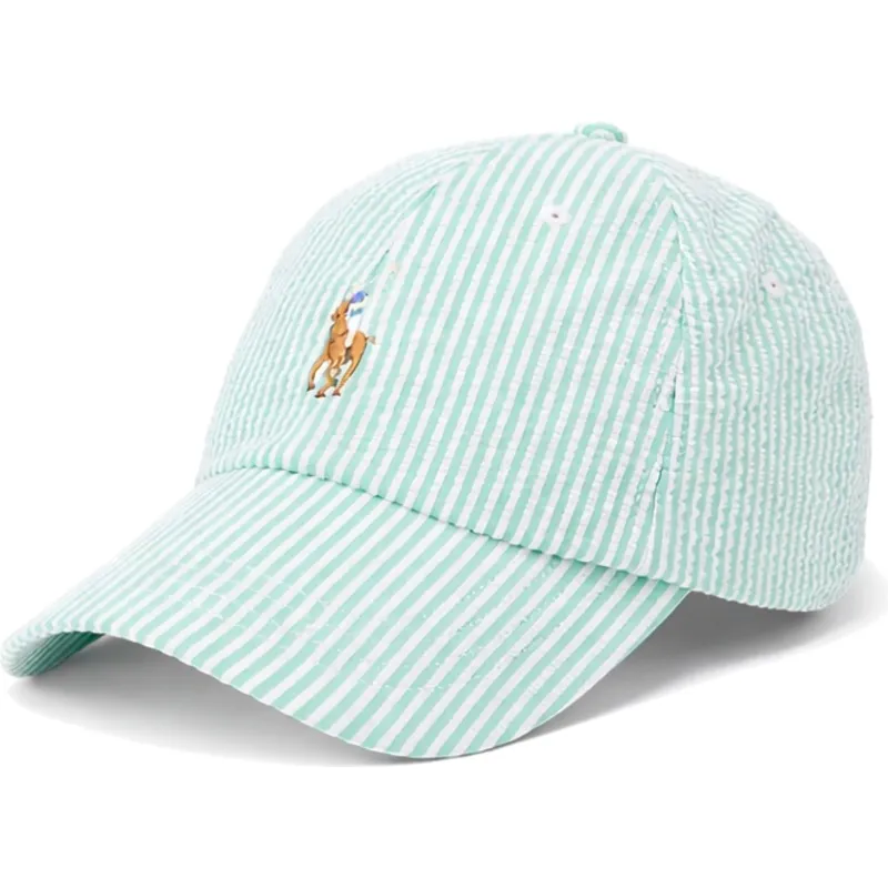 polo-ralph-lauren-curved-brim-stretch-seersucker-green-adjustable-cap