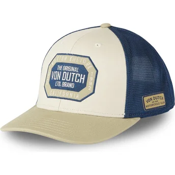 Von Dutch SEM10 Beige and Blue Trucker Hat