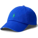 polo-ralph-lauren-curved-brim-green-logo-cotton-chino-classic-sport-blue-adjustable-cap