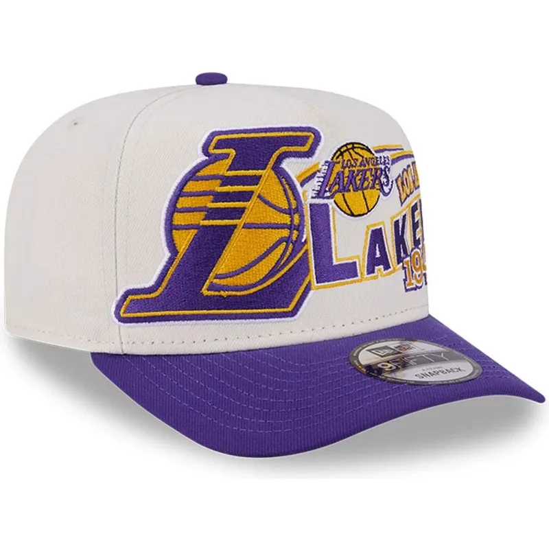 new-era-curved-brim-9fifty-a-frame-classic-los-angeles-lakers-nba-beige-and-purple-snapback-cap