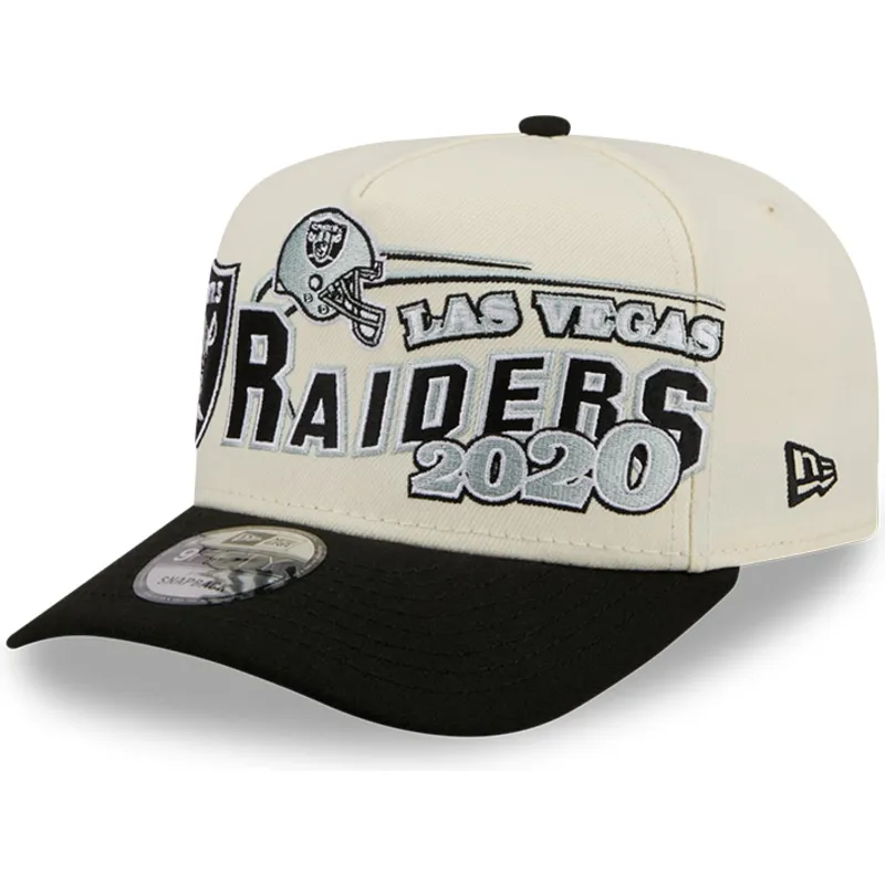 new-era-curved-brim-9fifty-a-frame-classic-las-vegas-raiders-nfl-beige-and-black-snapback-cap