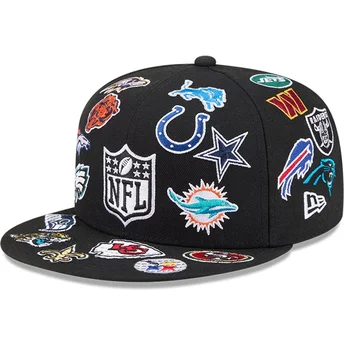 Cap litteä black ajustada 59FIFTY All Over NFL New Era