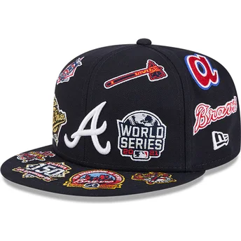Cap litteä black ajustada 59FIFTY All Over Atlanta Braves MLB New Era