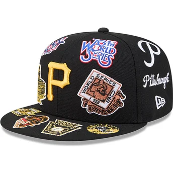 Cap litteä black ajustada 59FIFTY All Over Pittsburgh Pirates MLB New Era
