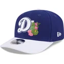 new-era-curved-brim-9seventy-stretch-snap-flower-los-angeles-dodgers-mlb-blue-and-white-snapback-cap