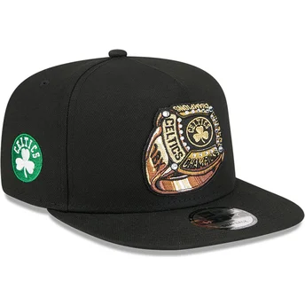 New Era Flat Brim 9FIFTY A Frame Ring Boston Celtics NBA Black Snapback Cap