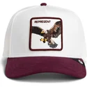 lippikset-kaareva-rekka-punainen-snapback-represent-microsuede-eagle-the-farm-goorin-bros
