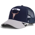 lippikset-kaareva-rekka-laivastonsininen-snapback-pop-rocker-skull-the-farm-goorin-bros