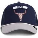 lippikset-kaareva-rekka-laivastonsininen-snapback-pop-rocker-skull-the-farm-goorin-bros