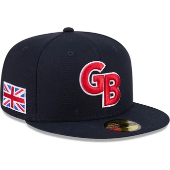 New Era Flat Brim 59FIFTY Great Britain 2026 World Baseball Classic Navy Blue Fitted Cap