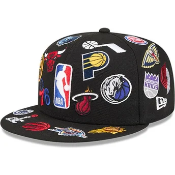 Cap litteä black ajustada 59FIFTY All Over NBA New Era