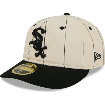 Cap litteä beige ajustada 59FIFTY Retro Crown Linen Chicago White Sox MLB New Era