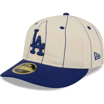 Cap kaareva beige ajustada 59FIFTY Retro Crown Linen Los Angeles Dodgers MLB New Era