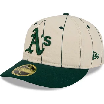 Cap kaareva beige ajustada 59FIFTY Retro Crown Linen Oakland Athletics MLB New Era