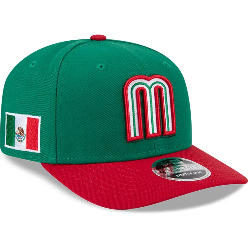 lippikset-kaareva-vihrea-snapback-9seventy-stretch-snap-mexico-2026-world-baseball-classic-world-baseball-classic-new-era
