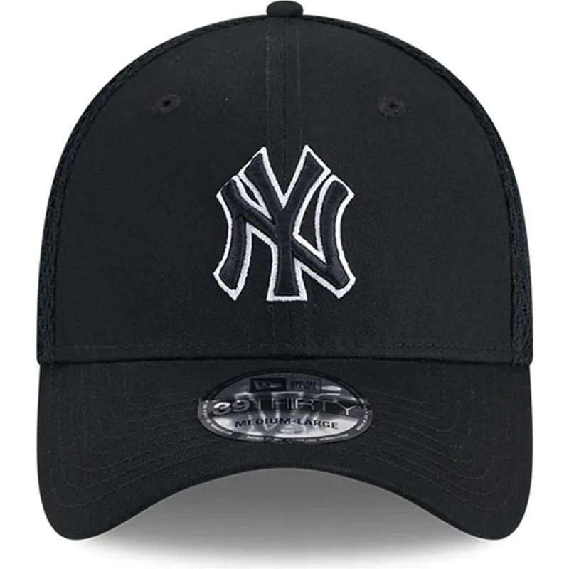 new-era-black-logo-39thirty-evergreen-neo-new-york-yankees-mlb-black-fitted-trucker-hat