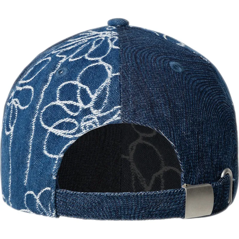 lippikset-kaareva-laivastonsininen-saadettava-nauha-denim-mashup-medium-blue-floral-kangol
