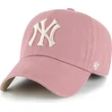 47-brand-curved-brim-clean-up-ballpark-new-york-yankees-mlb-pink-adjustable-cap