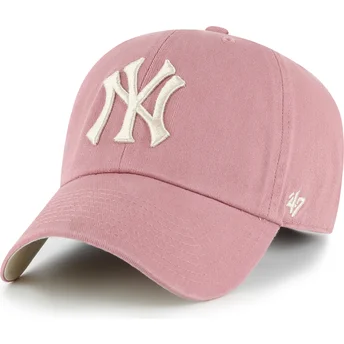 Cap kaareva pink adjustable strap Clean Up Ballpark New York Yankees MLB 47 Brand