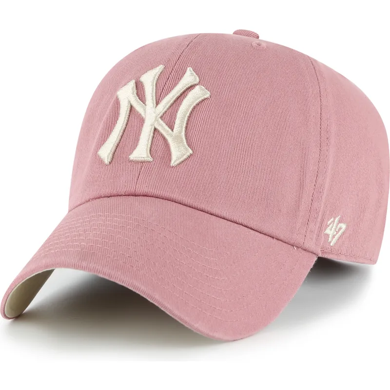 cap-kaareva-pink-adjustable-strap-clean-up-ballpark-new-york-yankees-mlb-47-brand