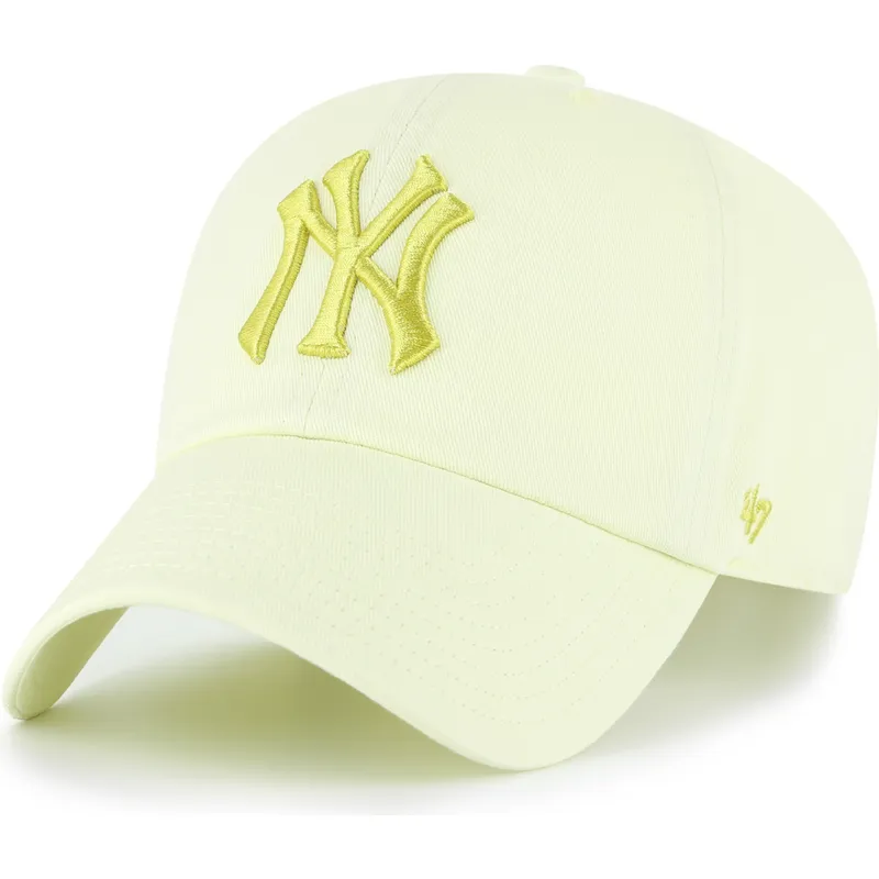 cap-kaareva-yellow-adjustable-strap-clean-up-no-loop-label-new-york-yankees-mlb-47-brand cap-kaareva-yellow-adjustable-strap-clean-up-no-loop-label-new-york-yankees-mlb-47-brand