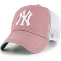 lippikset-kaareva-rekka-vaaleanpunainen-snapback-clean-up-trawler-new-york-yankees-mlb-47-brand