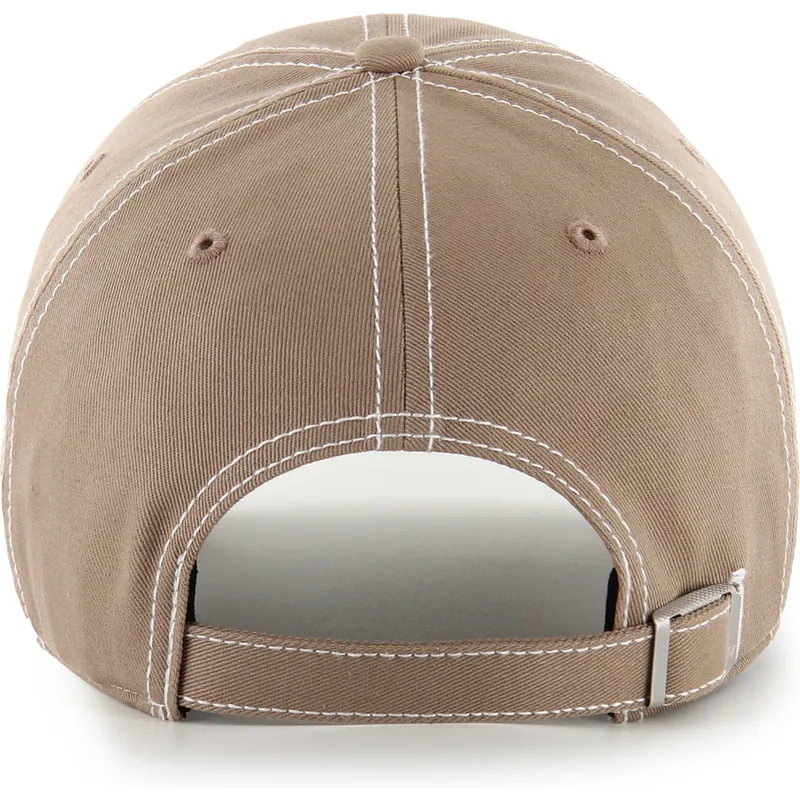 cap-kaareva-brown-adjustable-strap-clean-up-contrast-stitch-new-york-yankees-mlb-47-brand
