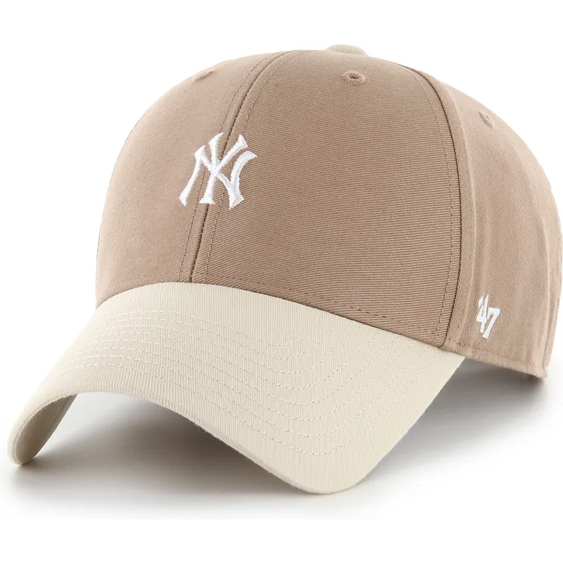 47-brand-curved-brim-mvp-base-runner-two-tone-legend-new-york-yankees-mlb-brown-adjustable-cap