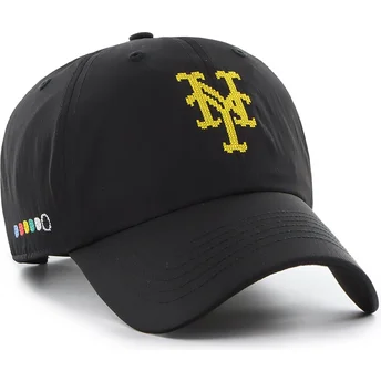 Lippikset kaareva musta säädettävä nauha Clean Up Eight Bit Hero New York Mets MLB 47 Brand