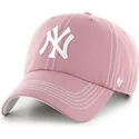 cap-kaareva-pink-adjustable-strap-clean-up-contrast-stitch-new-york-yankees-mlb-47-brand
