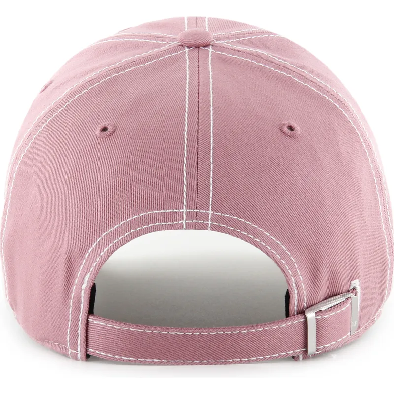 cap-kaareva-pink-adjustable-strap-clean-up-contrast-stitch-new-york-yankees-mlb-47-brand