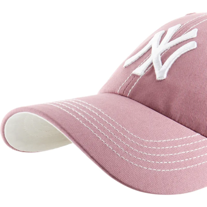 cap-kaareva-pink-adjustable-strap-clean-up-contrast-stitch-new-york-yankees-mlb-47-brand