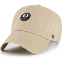 47-brand-curved-brim-8-ball-clean-up-base-runner-icon-khaki-adjustable-cap