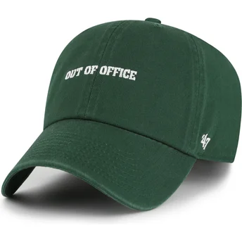 47 Brand Curved Brim Out Of Office Phrase Clean Up Base Runner Icon Green Adjustable Cap