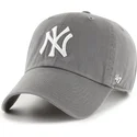 lippikset-kaareva-harmaa-saadettava-nauha-clean-up-no-loop-label-new-york-yankees-mlb-47-brand