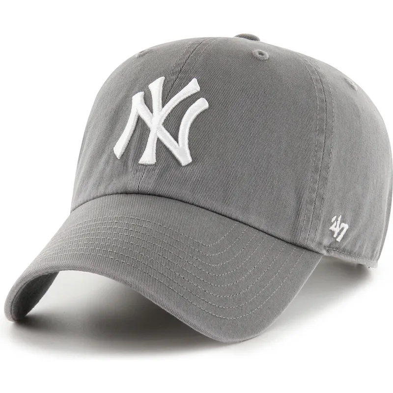 lippikset-kaareva-harmaa-saadettava-nauha-clean-up-no-loop-label-new-york-yankees-mlb-47-brand
