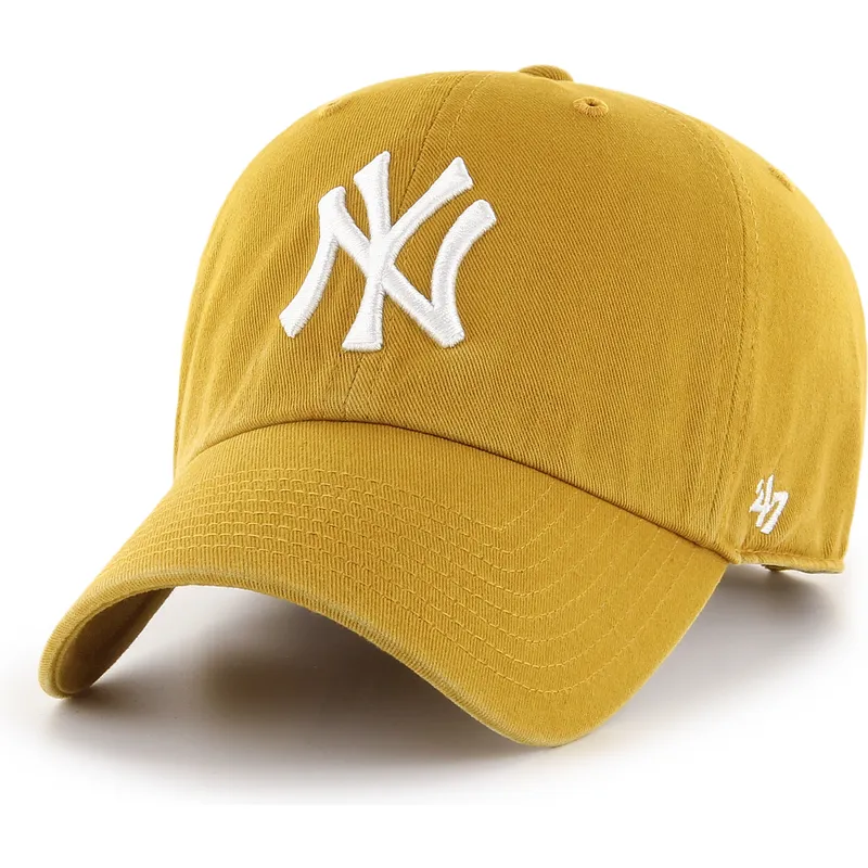 lippikset-kaareva-keltainen-saadettava-nauha-clean-up-flat-gold-new-york-yankees-mlb-47-brand