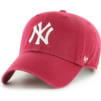 Lippikset kaareva punainen säädettävä nauha Clean Up New York Yankees MLB 47 Brand