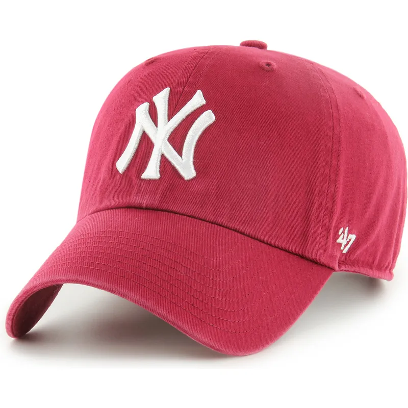 lippikset-kaareva-punainen-saadettava-nauha-clean-up-new-york-yankees-mlb-47-brand