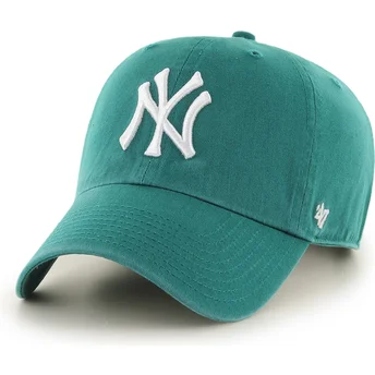 Lippikset kaareva vihreä säädettävä nauha Clean Up Tailgate Teal New York Yankees MLB 47 Brand