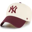 lippikset-kaareva-beige-saadettava-nauha-clean-up-two-tone-no-loop-label-new-york-yankees-mlb-47-brand