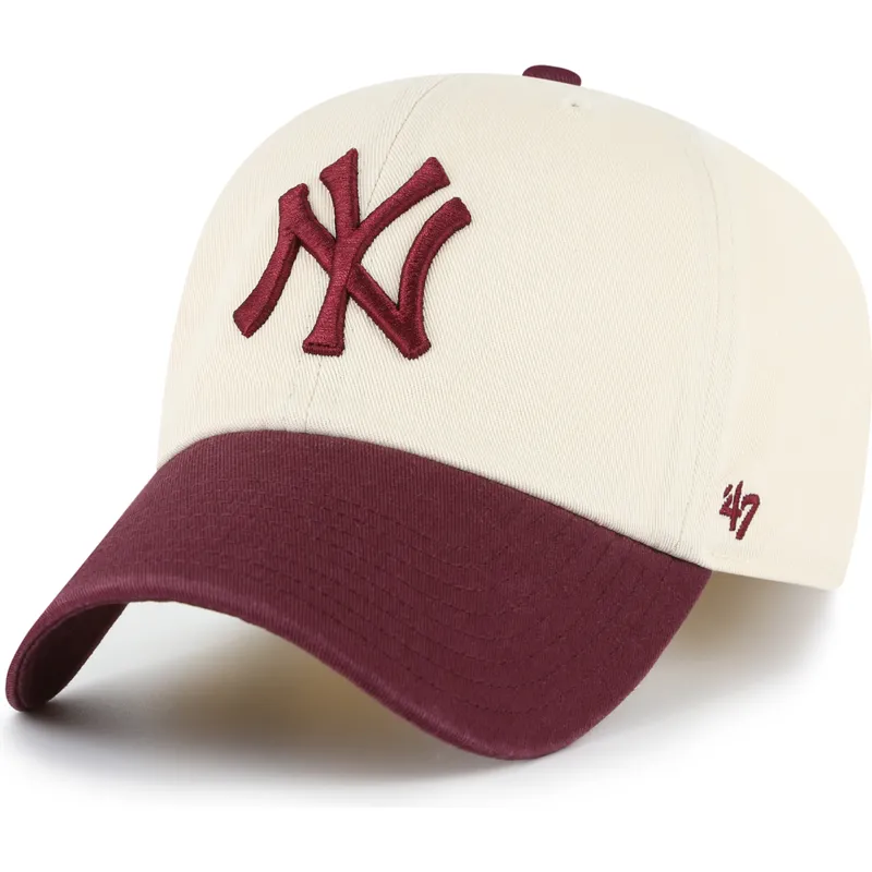 lippikset-kaareva-beige-saadettava-nauha-clean-up-two-tone-no-loop-label-new-york-yankees-mlb-47-brand