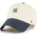lippikset-kaareva-beige-saadettava-nauha-clean-up-base-runner-two-tone-new-york-yankees-mlb-47-brand